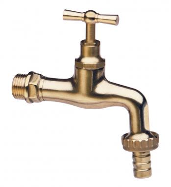 Rubinetto ottone lucido c/portag.  1/2