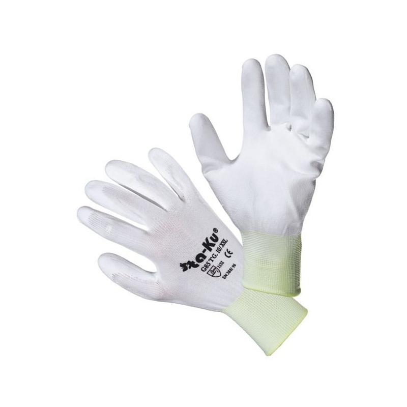 Guanto nilon/888 palmo poliuretano bianco neri