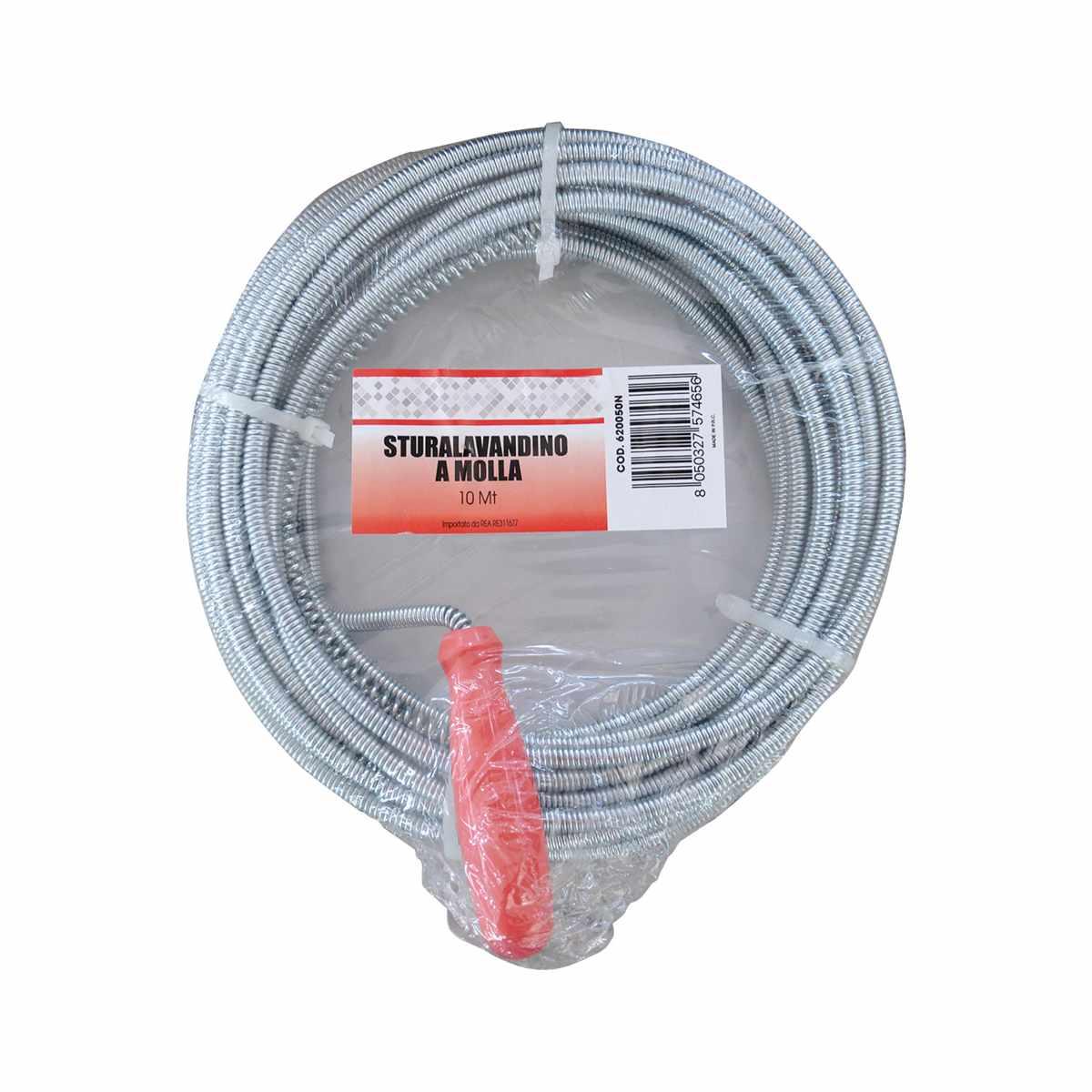 Stura scarichi a molla mt 7,5 diam. mm 6 manovella in plastica