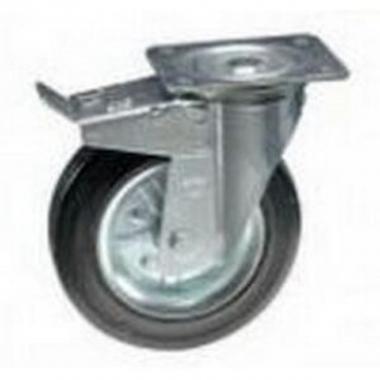 Ruota ind.  d.150 piastra girevole con freno