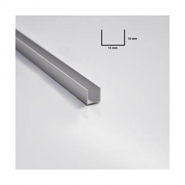 CANALINA "U" 15X10X1 AL BRILL. ARG. MT 2