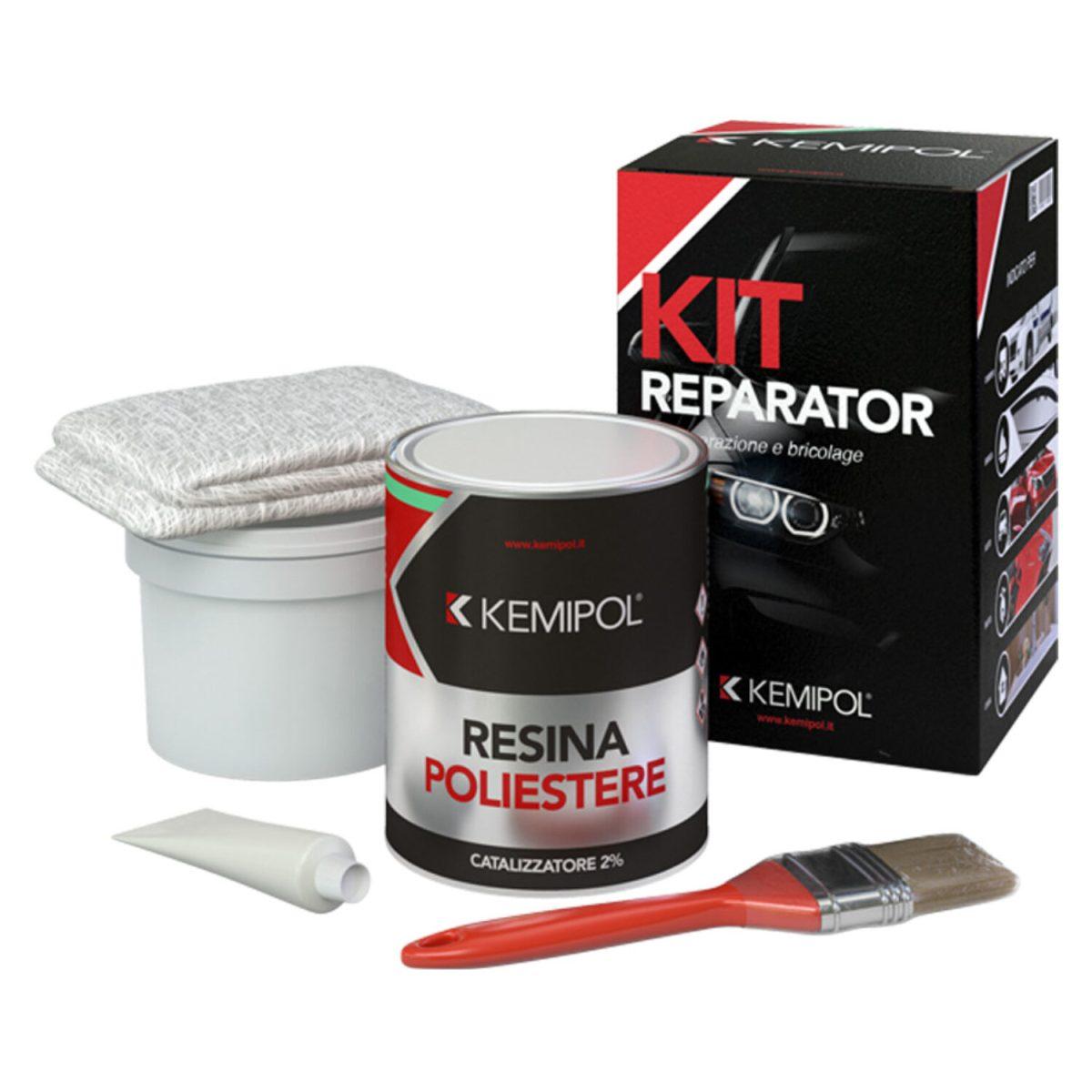 Kit stucco vetroresina reparator autoriparazioni e bricolage 750ml kemipol