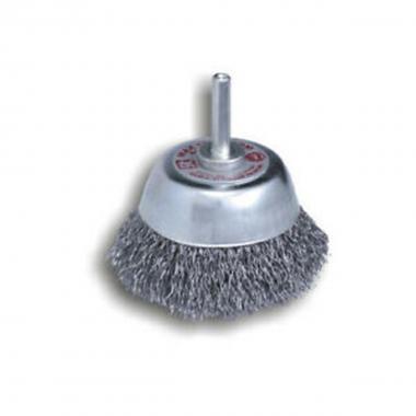 Spazzola a tazza, con gambo, 75mm, inox