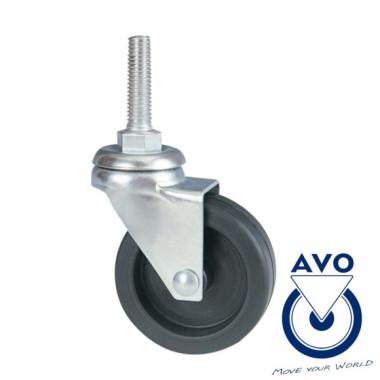 Ruota per mobili perno gir. d. 50 gomma grigia avo art. 220b