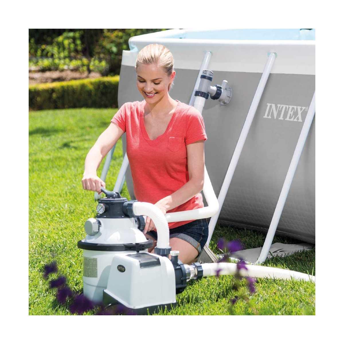 Intex 26648 pompa a sabbia - 8.000 l/h & 28000 deluxe skimmer per pompe filtro da 3.028 l/h, + skimmer pompe 3.028 l/h