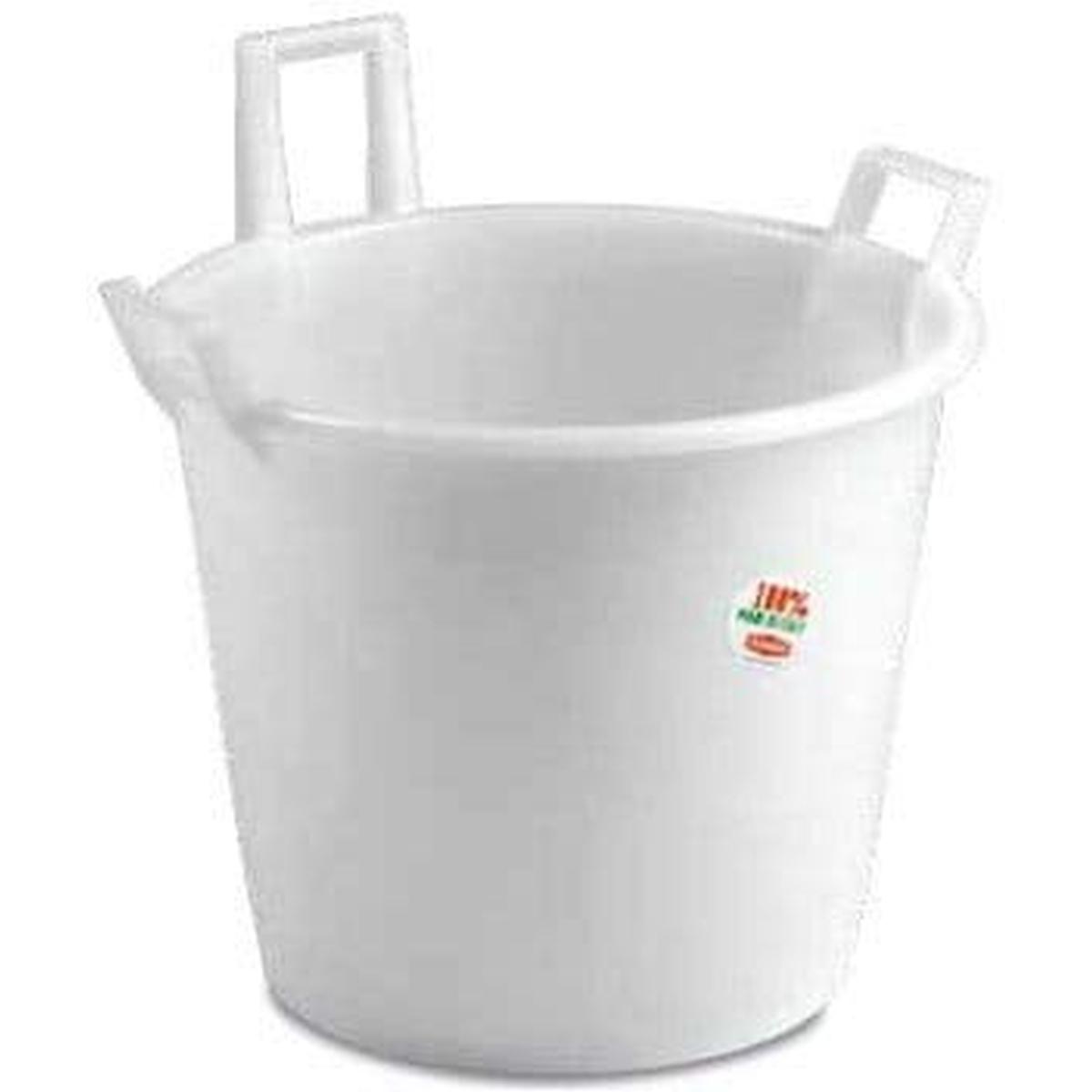 Mastello 3 manici in politene, bianco, lt 80, cm 60, polietilene