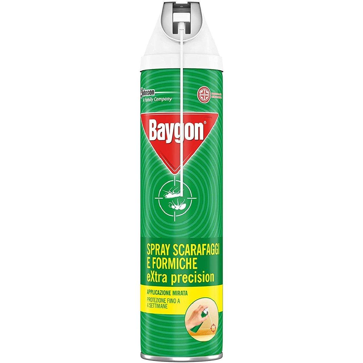 Baygon spray con cannuccia extra precision, scarafaggi e formiche, protezione continua fino a 4 settimane, 400 ml