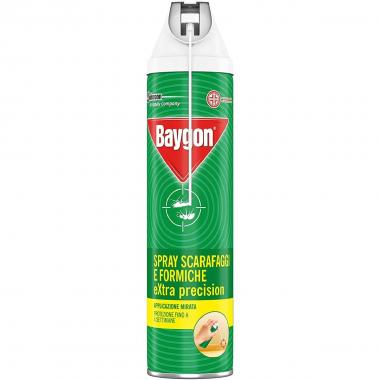 Baygon spray con cannuccia extra precision, scarafaggi e formiche, protezione continua fino a 4 settimane, 400 ml