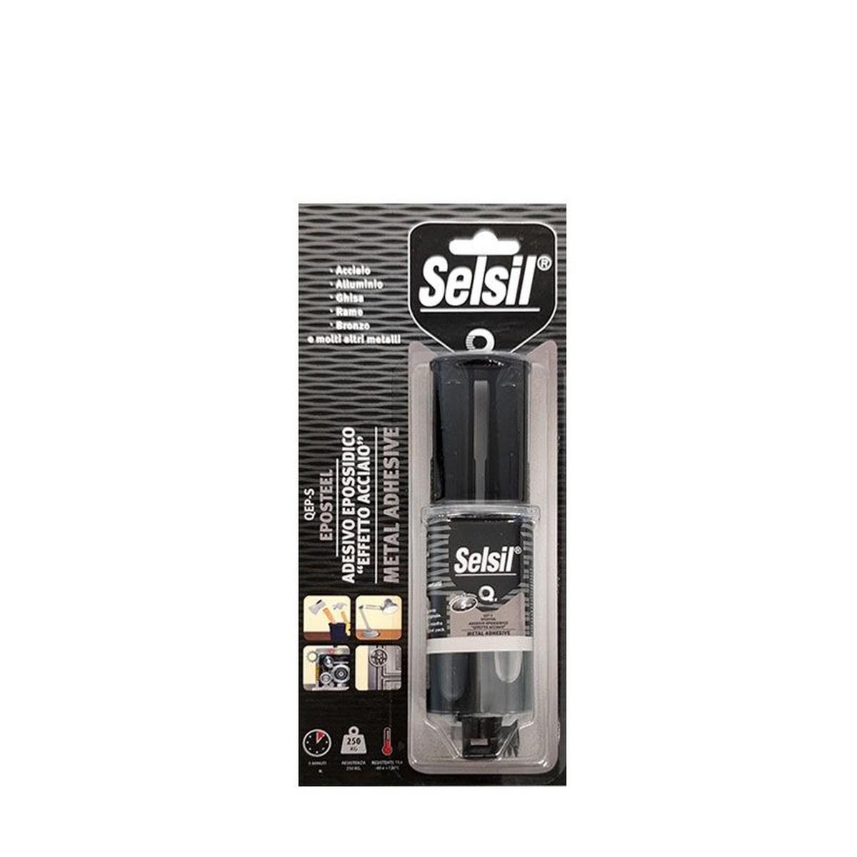 Adesivo epossidico effetto acciaio 28gr selqep