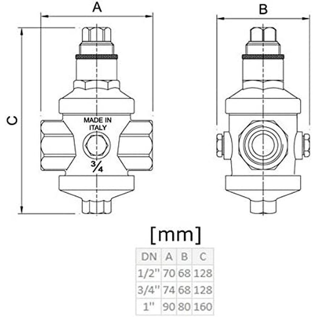 Pressione regolabile valvola di riduzione 1/2 pollice bsp femmina ridurre a 0.5-5 bar