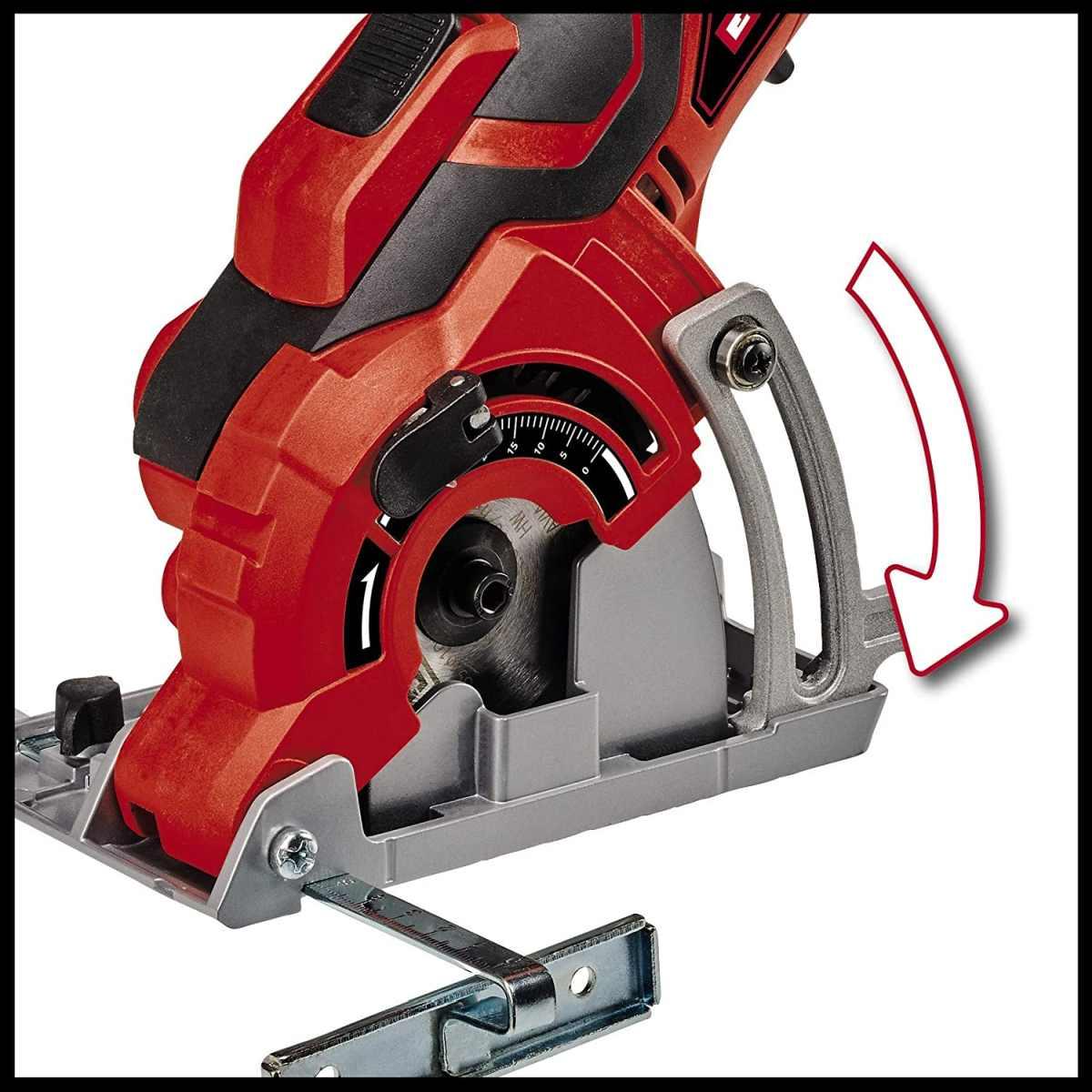 Einhell tc-cs 89 kit mini sega circolare manuale (tensione 230 v, 600 w, giri al min. 6000, lama Ø89 x Ø10, taglio max 27 mm, incl. lama legno 20 denti , lama legno 60 denti, lama