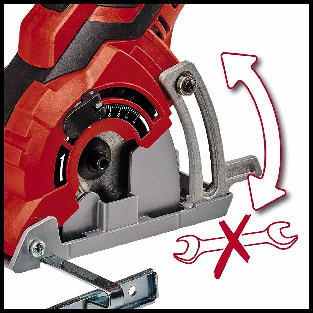 Einhell tc-cs 89 kit mini sega circolare manuale (tensione 230 v, 600 w, giri al min. 6000, lama Ø89 x Ø10, taglio max 27 mm, incl. lama legno 20 denti , lama legno 60 denti, lama