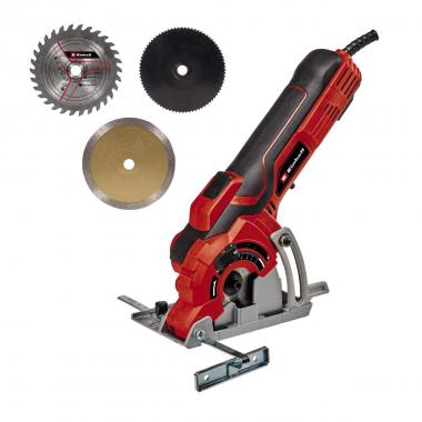 Einhell tc-cs 89 kit mini sega circolare manuale (tensione 230 v, 600 w, giri al min. 6000, lama Ø89 x Ø10, taglio max 27 mm, incl. lama legno 20 denti , lama legno 60 denti, lama