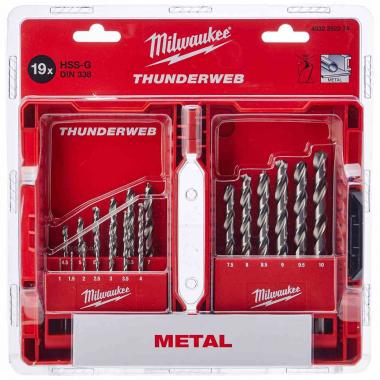 Milwaukee thunder web hss-g set set di punte per metallo, confezione con 19 pezzi