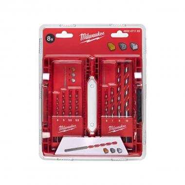 Milwaukee valigetta in plastica punte calcestruzzo 8 pezzi