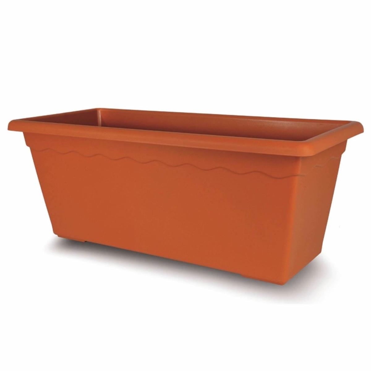 Fioriera in pvc con sottovaso colore terracotta cm.40