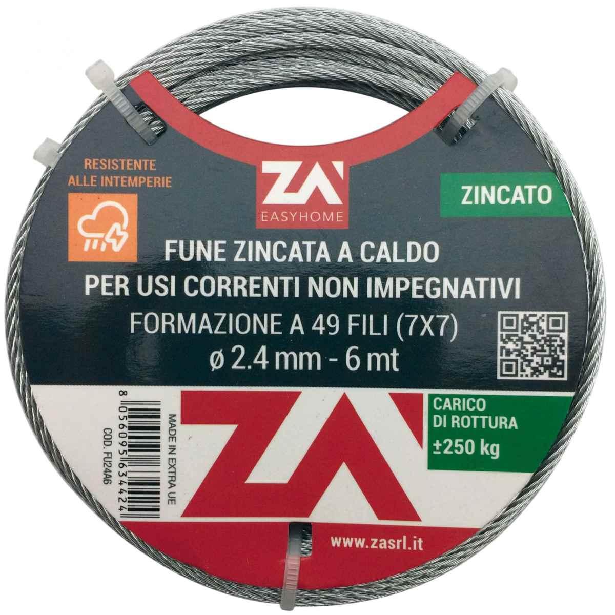 Fune acciaio mm 1,2 x 25 mt