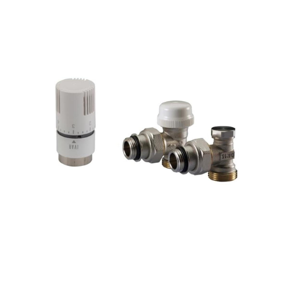 Kit termostatico a squadra tulipano 3/8