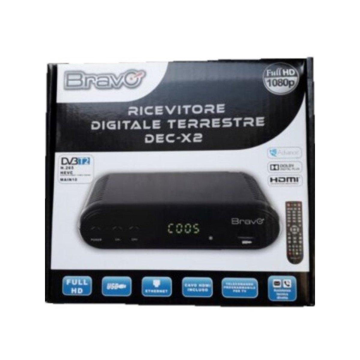 Decoder digitale terrestre full hd 1080p - dvb-t2 - con porta eternet