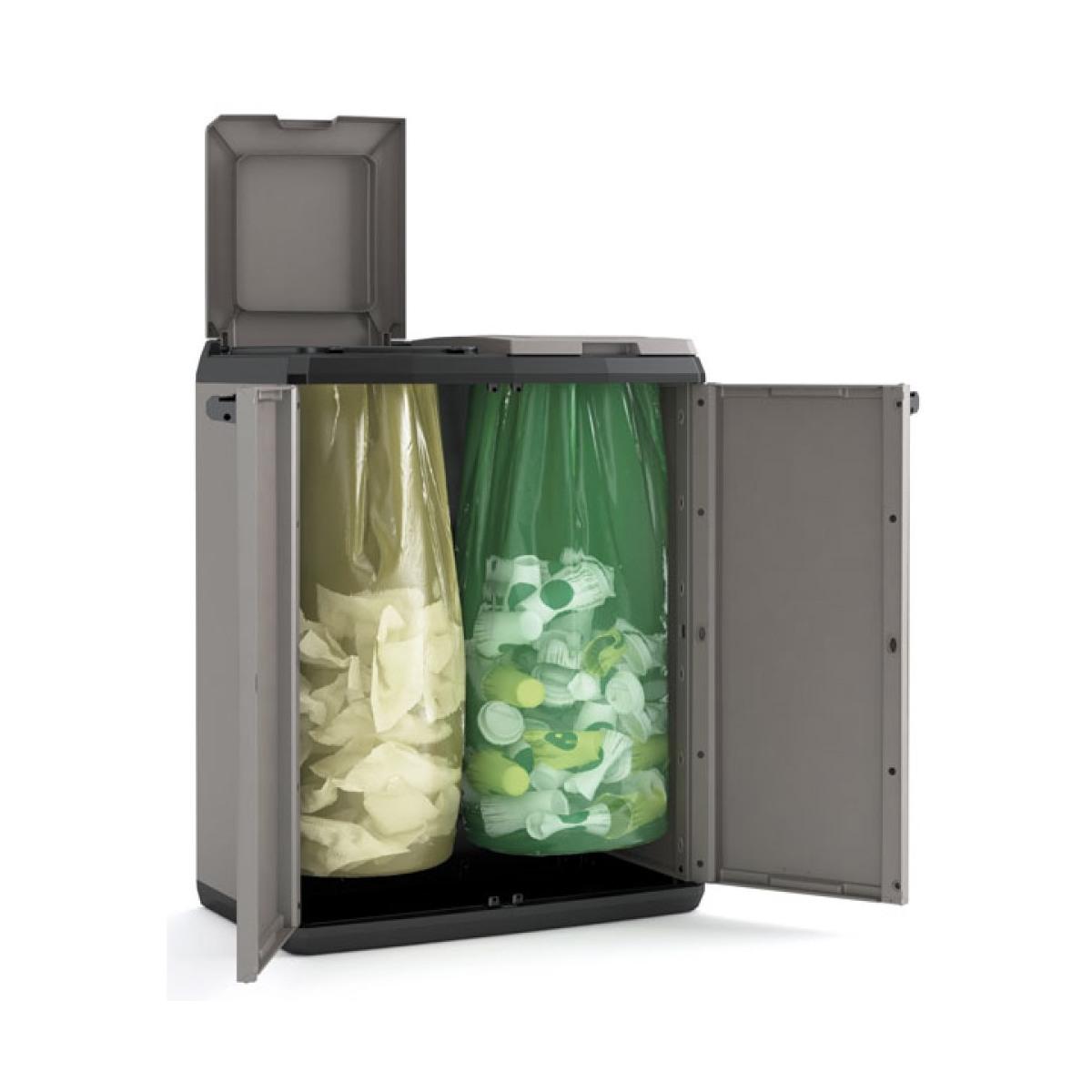 Mobile split recycling 68x39x85h