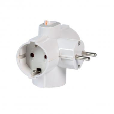 Adattatore triplo 2p+t16a c/interruttore
