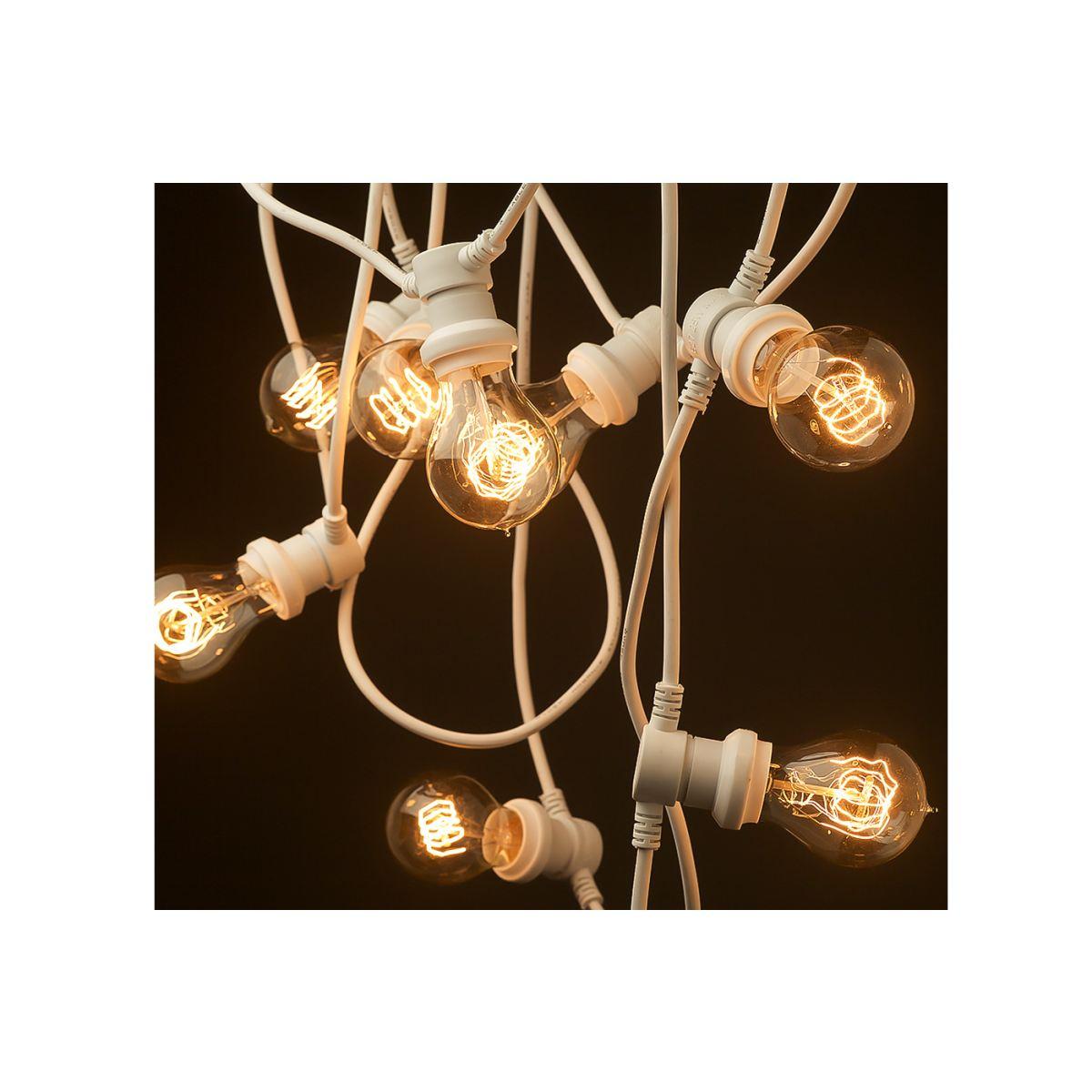 Catena luminosa luminaria party 10 luci mt.7,5 cavo nero -ip44 l