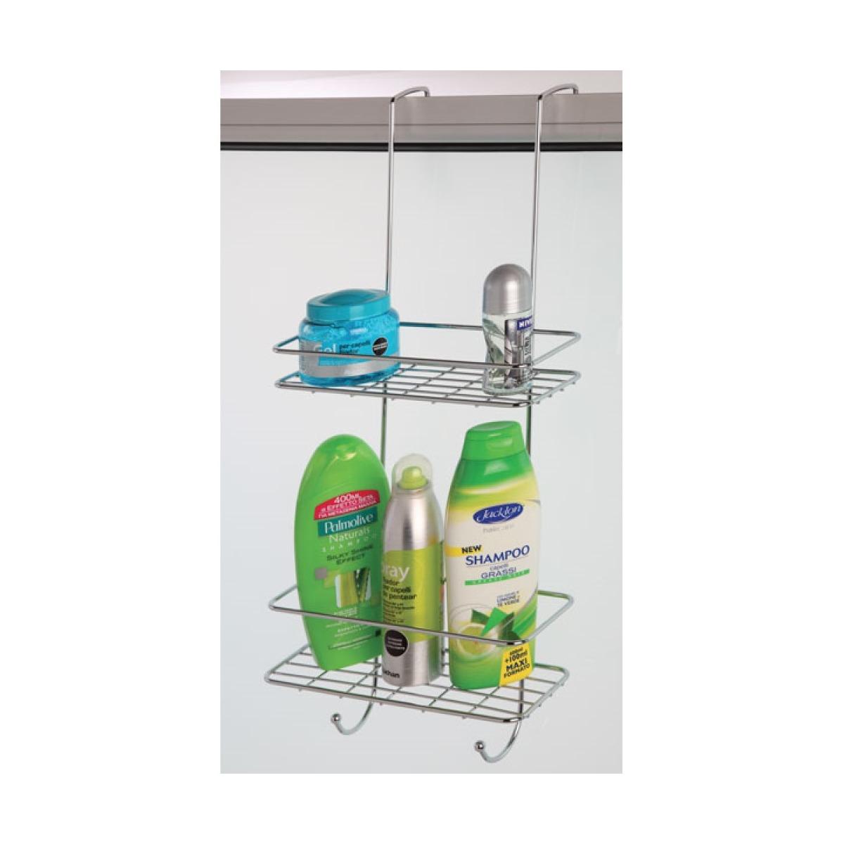 Mensola 2 ripiani c/gancio doccia