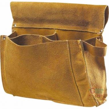 Borsa carpentiere in cuoio (pelle) crosta