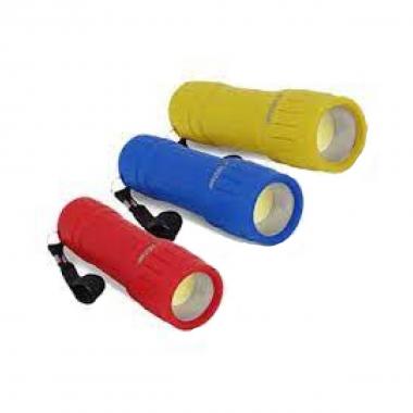 Torcia in abs 1 led 3aaa c/cinturino-colori assortiti