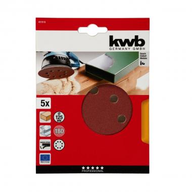 Disco velcrato diametro 125 mm grana 180 5 pz