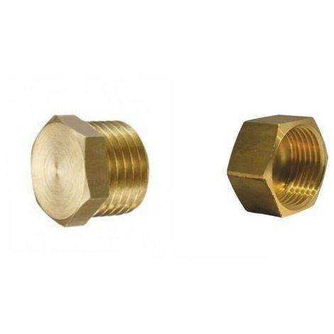 TAPPO OTTONE GIALLO MASCHIO PER COLLETTORI 3/4"