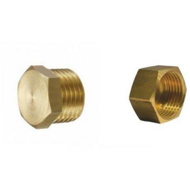 TAPPO OTTONE GIALLO FEMMINA  PER COLLETTORI 3/4"