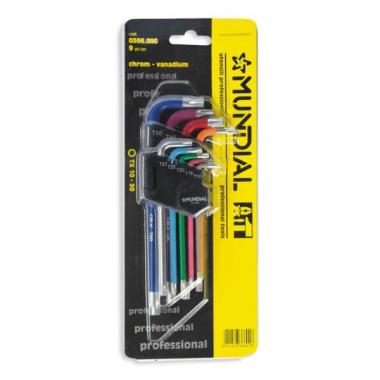 Serie 9 chiavi torx colorate