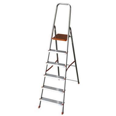 Scala in alluminio domestica stella 6 gradini