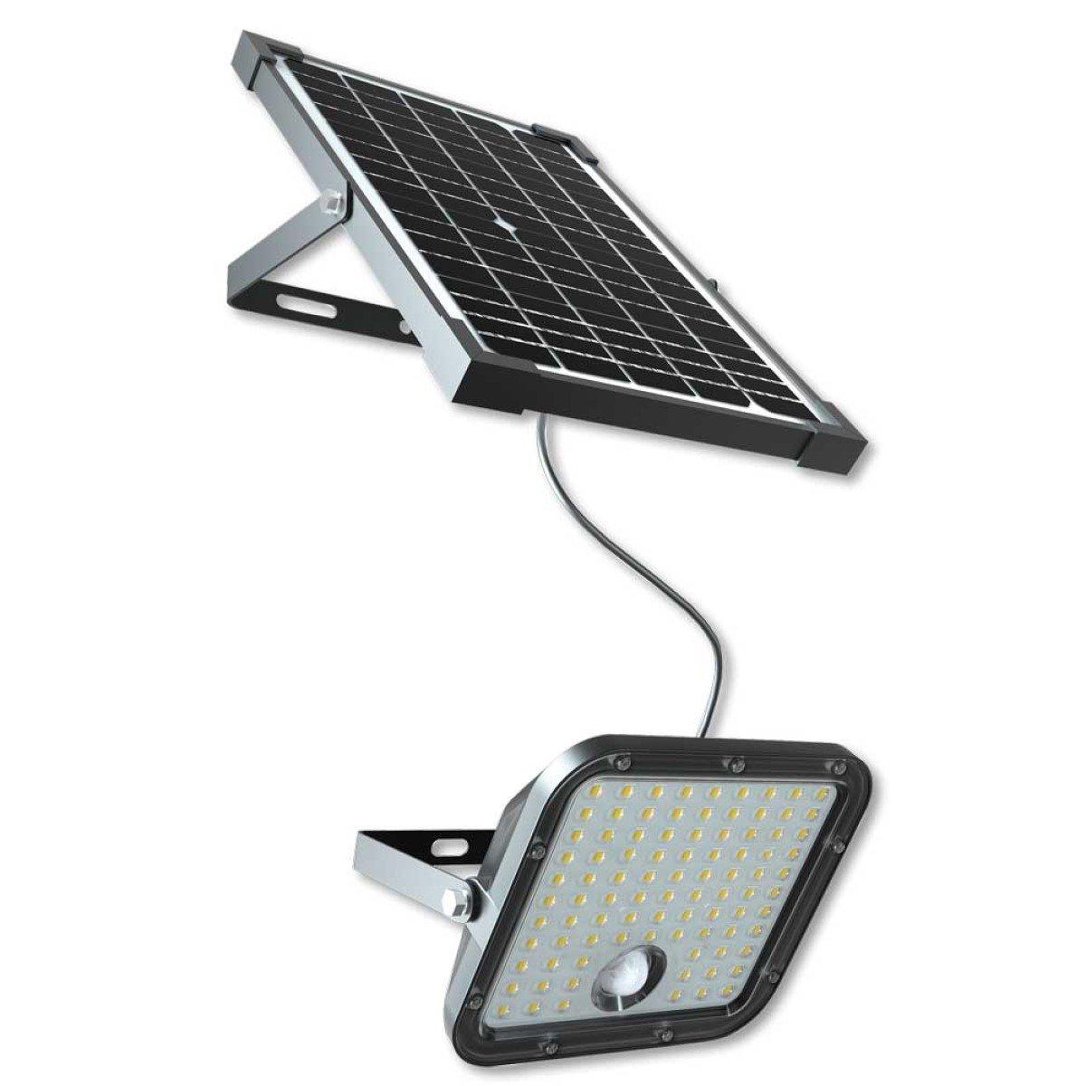 Proiettore  led c/pann solare 25w 550lm ip65 pannelo 12w