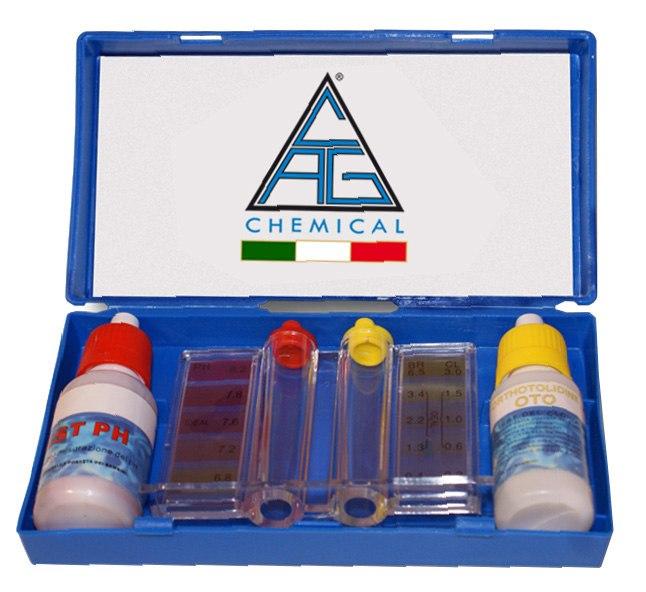 Test cloro ph in kit c/scala colori+reagenti piscina