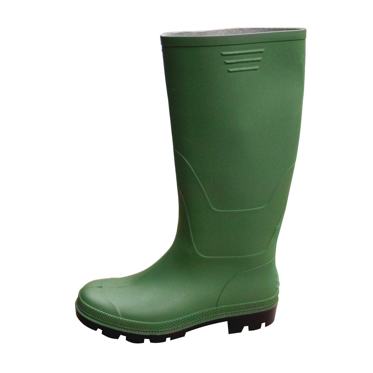 Stivale a  tronchetto pvc verde suola nera carrarmato