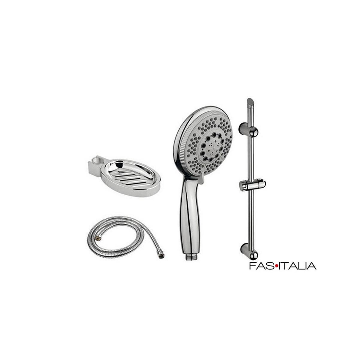 Saliscendi doccia 5 getti+ accessori blister -c/portasapone 'fluxy'