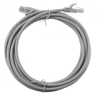 Cavo per rete lan utp plug rj45/rj45 grigio mt.3 trasm.dati cat.5 (100mbti/s)