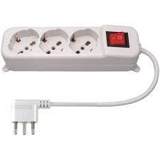 Multipresa 3 posti c\\int.tripasso nera sp16a