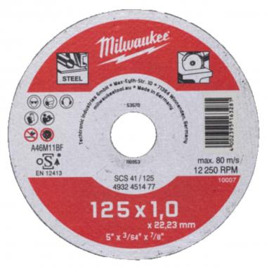 Disco taglio acciaio mm 125x1 milwaukee