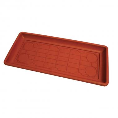 Sottovaso rett. in pvc colore terracotta mod.vulcano cm. 60