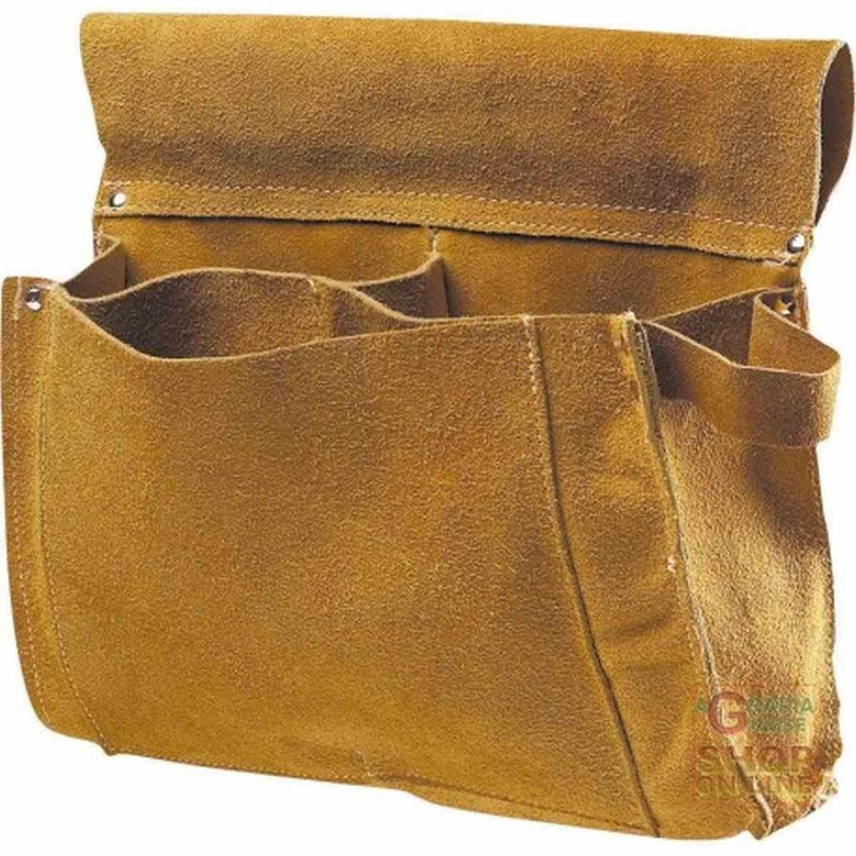 Borsa carpentiere in cuoio (pelle) crosta