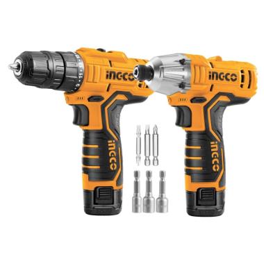 Set trapano+avvitatore  imp. 12v 2bat+car