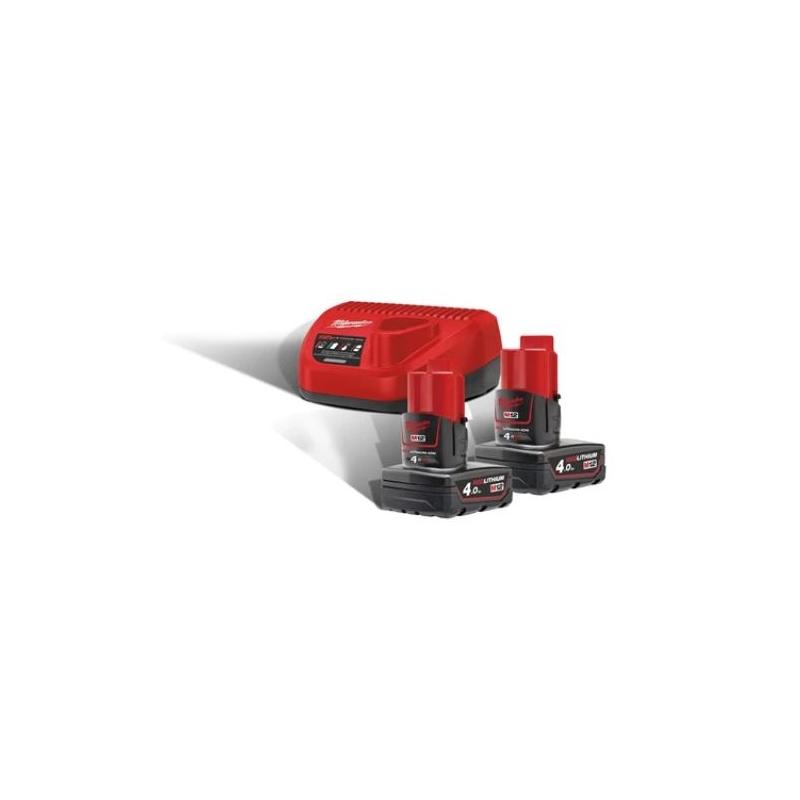 Kit caricabatteria + 2 batteria milwaukee m12 ngr-402