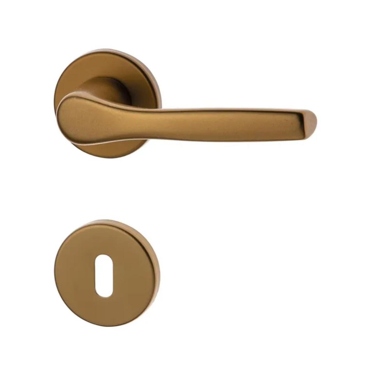 Maniglia in alliuminio bronzato c/rosetta tipo gabry