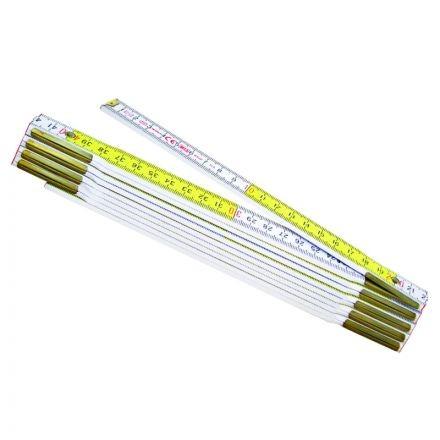 Doppio metro in legno bianco/giallo eco