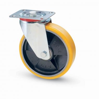 RUOTA IN ULTRON C/PIASTRA GIR. mm 125x25