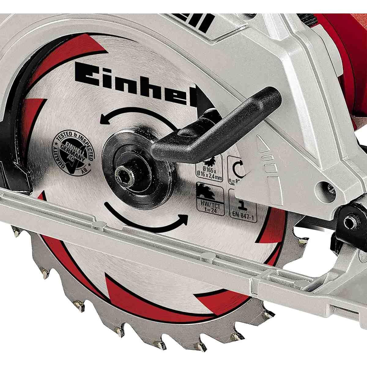 Einhell TE-CS 165 SEGA CIRCOLARE (tensione 230 V, 1200 W, giri al min. 5500, lama Ø165 x Ø16, taglio max 55 mm)
