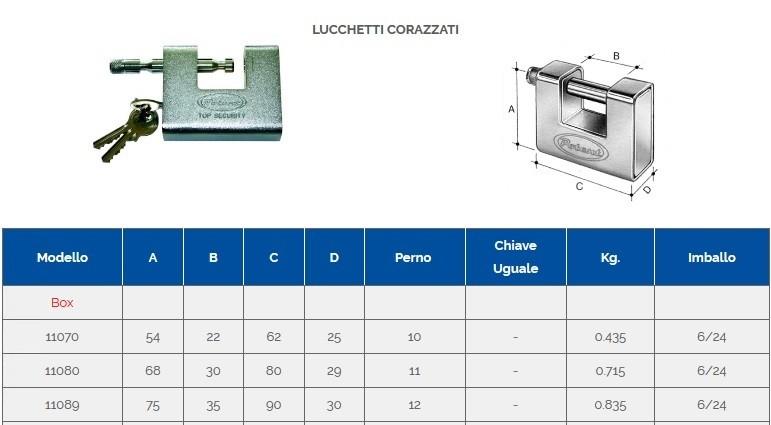 Lucchetto a baionetta in ottone corazzato  90 potent